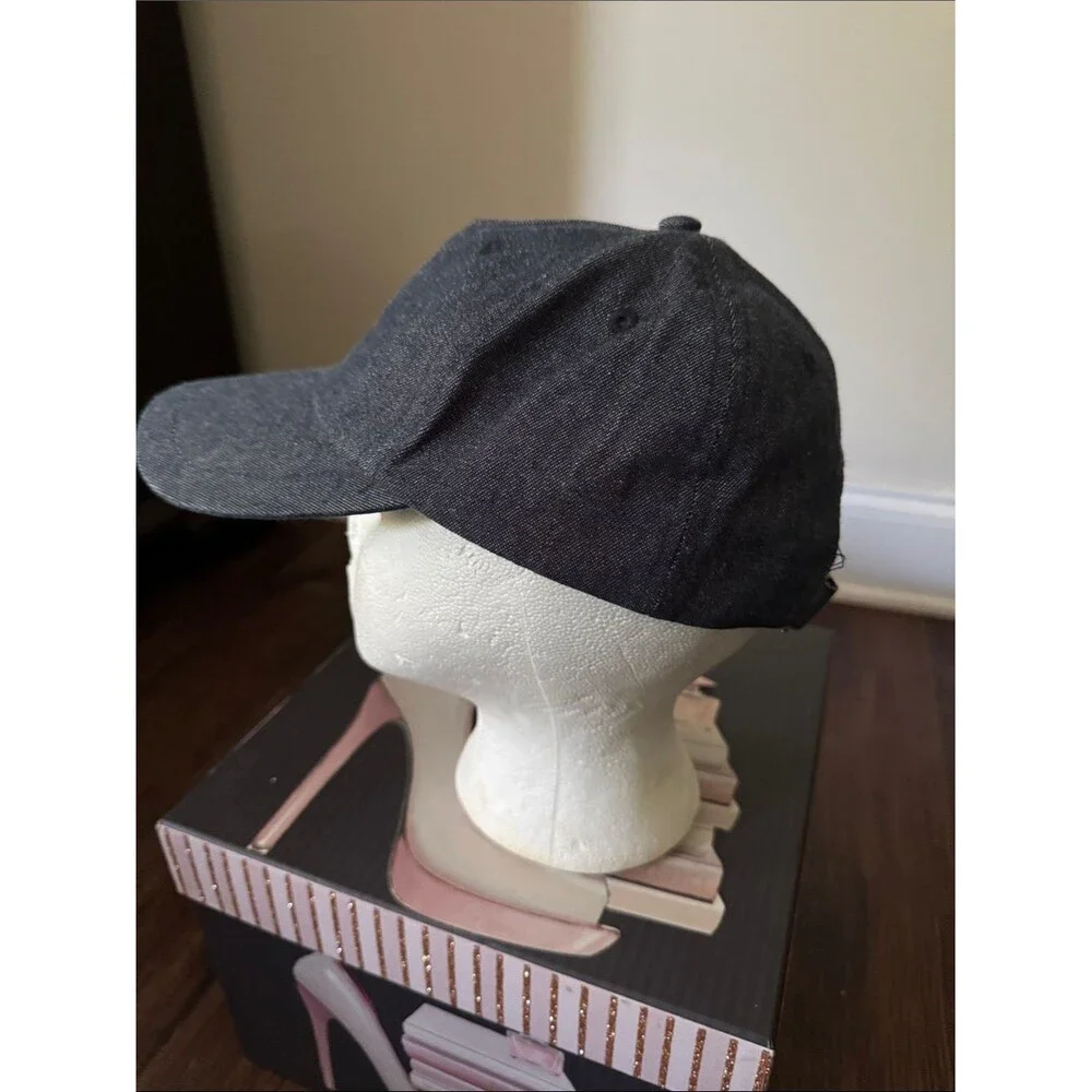 Blue Denim Cap with Small Round Michael Kors Metal Emblem